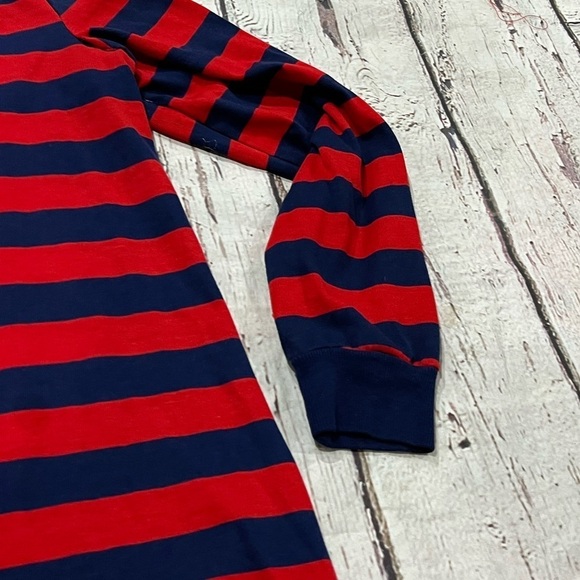 Vinage Polo Rugby Style Red and Blue Long Sleeve Casual Shirt - Picture 5 of 7